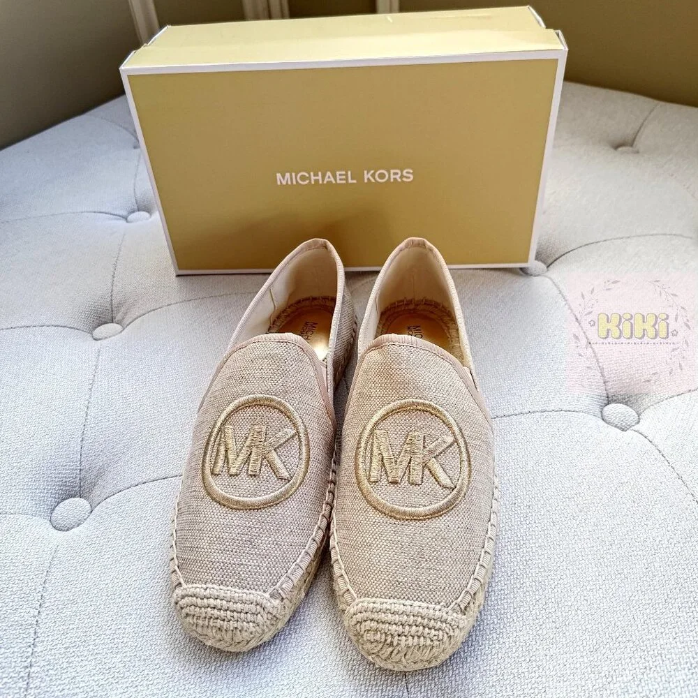 Michael Kors Hastings Metallic Canvas Espadrille size 6.5 49S5HTFP3D